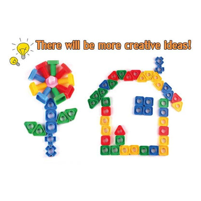 Preschool learning Jumbo Nuts and Bolts, teaching shapes and improving dexterity