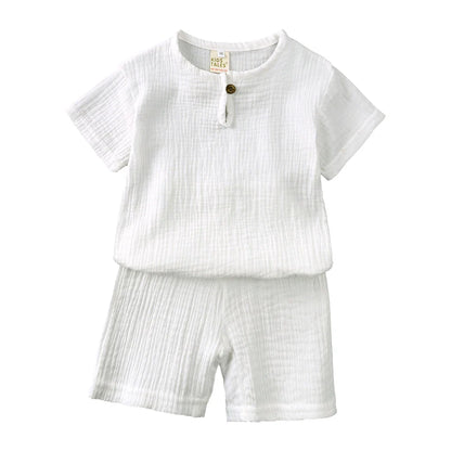 Casual toddler summer set, soft cotton linen material for all-day comfort and play
