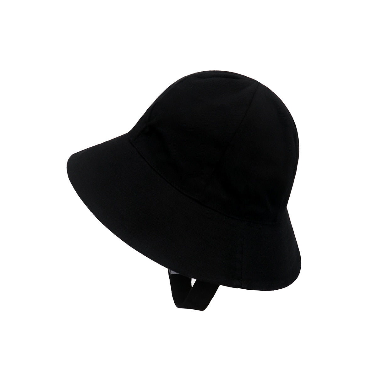 Unisex children's beach hat, foldable for travel, with wide brim and secure adjustable chin strap