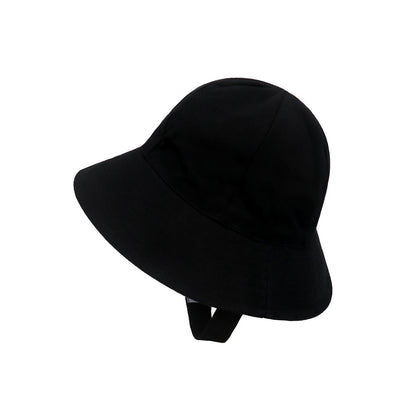Unisex children's beach hat, foldable for travel, with wide brim and secure adjustable chin strap