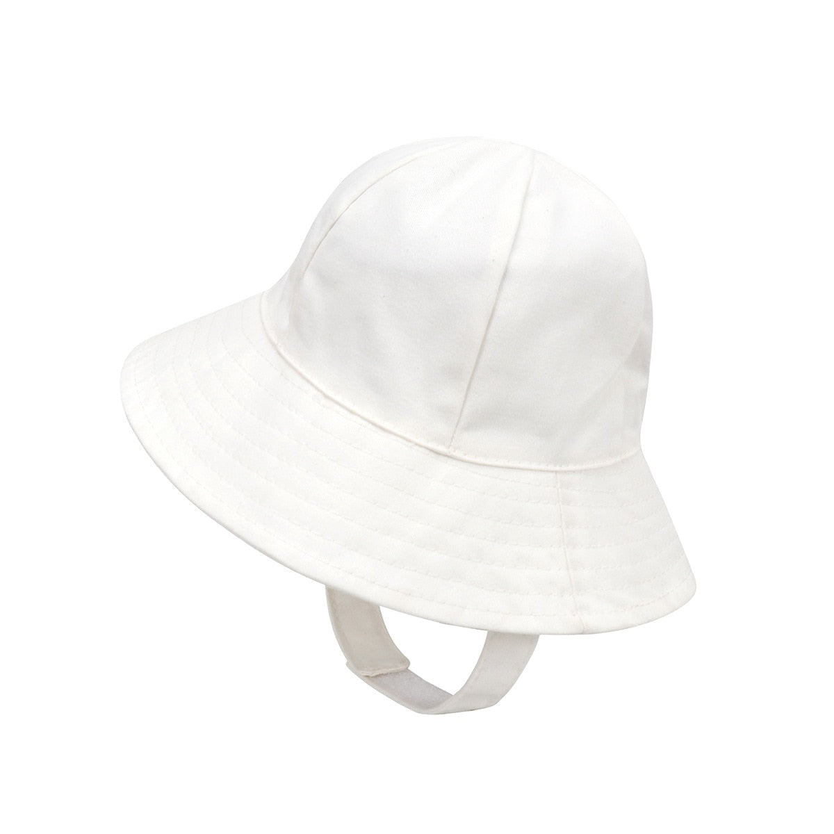 Infant sun hat with comfortable adjustable chin strap, wide brim for face and neck protection, unisex