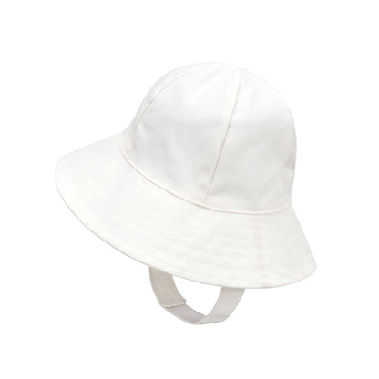 Infant sun hat with comfortable adjustable chin strap, wide brim for face and neck protection, unisex