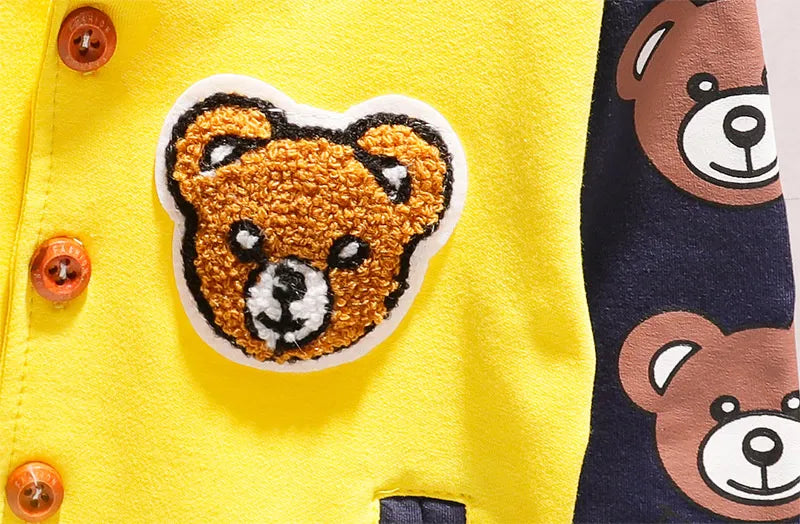Infant unisex cartoon cotton jacket, soft and breathable fabric, essential fall outerwear