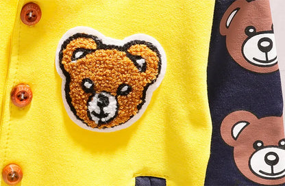 Infant unisex cartoon cotton jacket, soft and breathable fabric, essential fall outerwear
