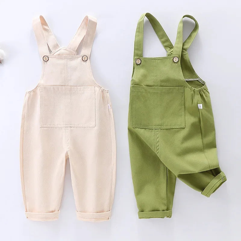 Comfortable easy-care kids summer overalls, ideal for active toddlers