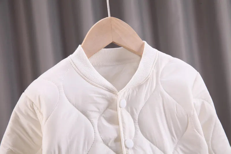 Warm and cozy V-neck toddler jacket, perfect for keeping young children snug in winter