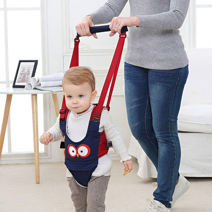 Adjustable toddler walking assistant with secure straps for baby safety training