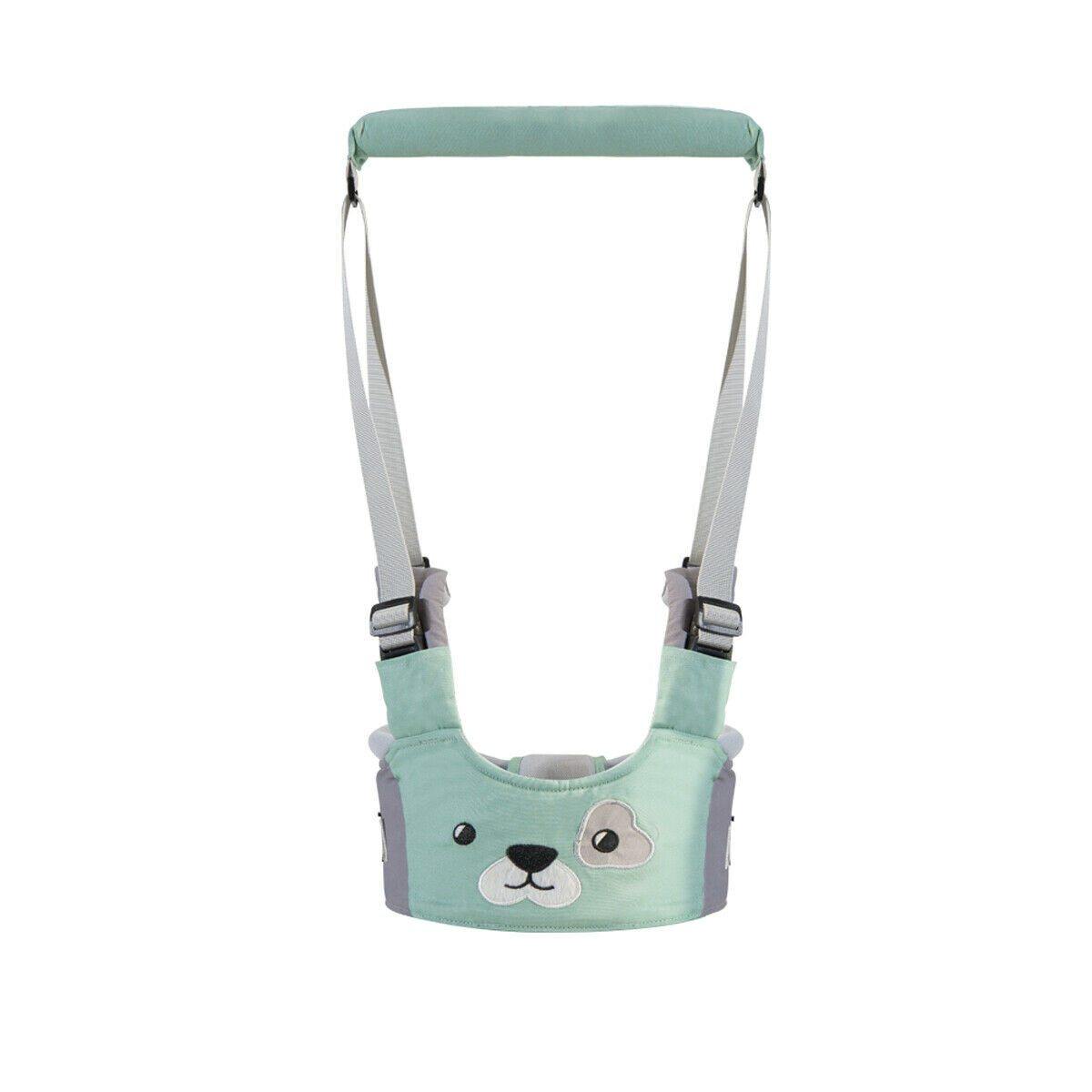 Close-up of adjustable straps on a baby walking harness helper for secure fit