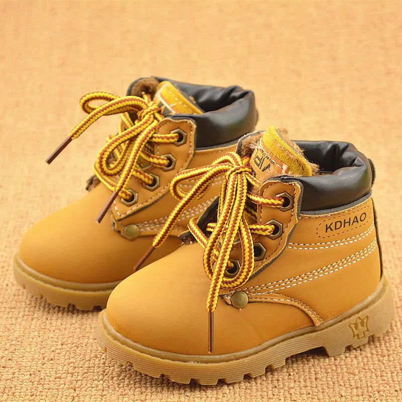 Toddler warm winter snow boots, unisex, plush lined, lace-up, for small children