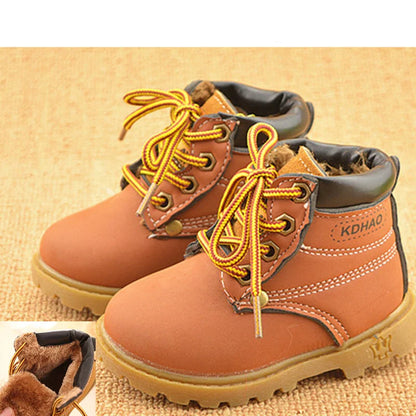 Warm lace-up boots for toddlers, unisex, ideal for autumn winter, children's shoes
