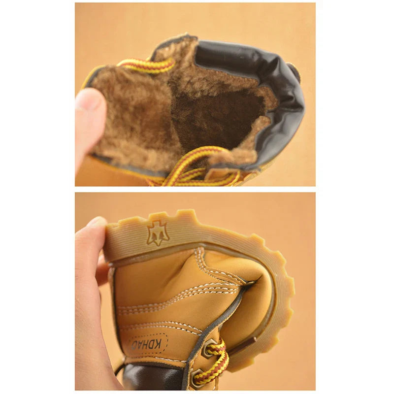 Kids winter footwear: unisex toddler snow boots, plush interior, robust for cold