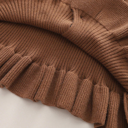 Baby fashion: brown bear sweater and pants set, perfect for cold weather play