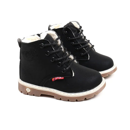 High-quality toddler winter snow boots, durable cotton, secure lace-up design