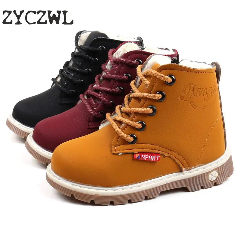 Cozy toddler winter boots, cotton lined, non-slip sole, perfect for snow and cold