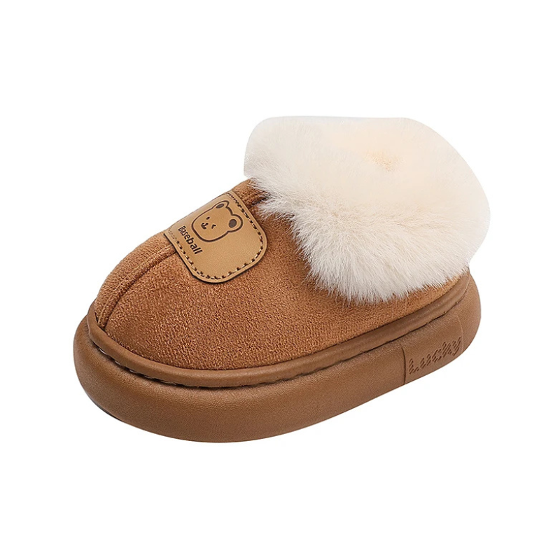 Boys & girls winter plush boots, comfortable and warm, non-slip toddler footwear