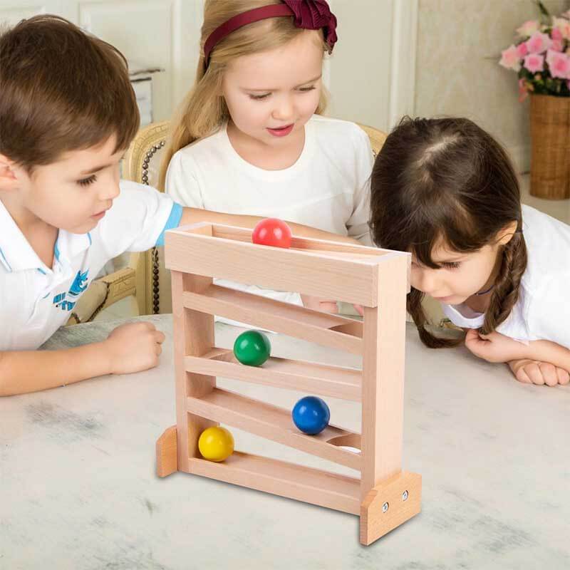 Montessori wooden ball drop toy for toddlers, promotes kids activity and motor skills