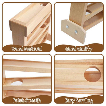 Kids wooden ball drop toy, Montessori-inspired activity for early childhood development