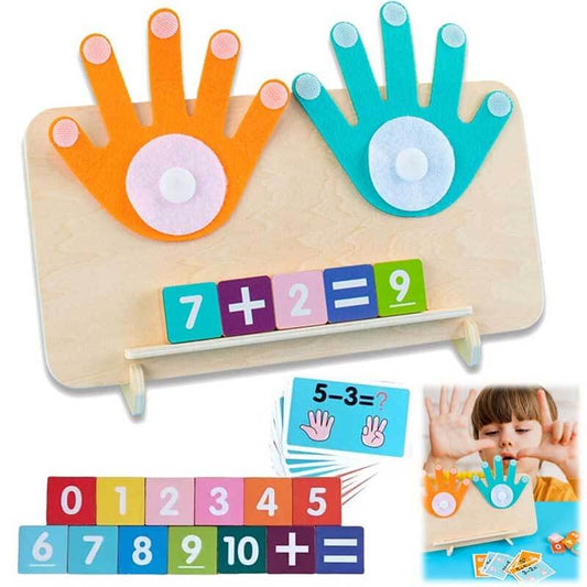 Toddler wooden number learning board with colorful number blocks for early math skills development, perfect preschool toy.