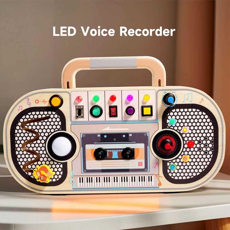 Wooden sensory recorder, an educational toddler toy designed for early childhood development and play.