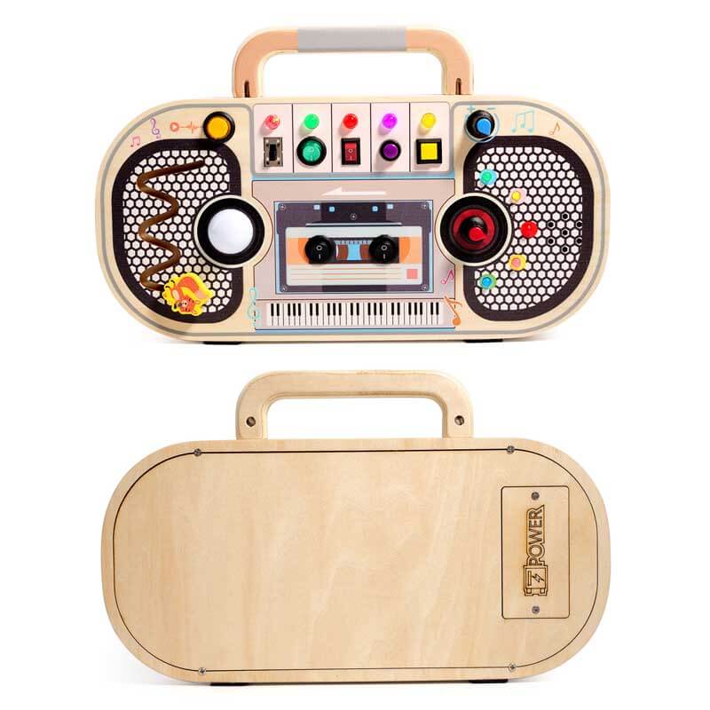 Eco-friendly wooden sensory recorder toy, ideal for toddlers' educational and fine motor development.