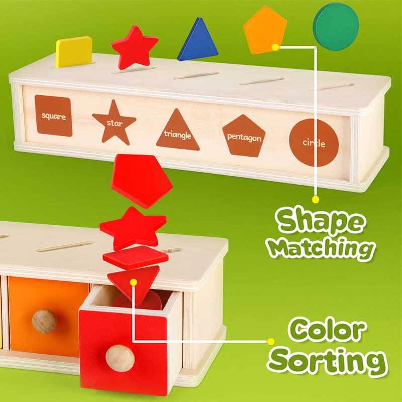 Educational wooden shape sorter toy for toddlers, matching game for motor skills
