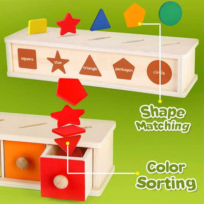 Educational wooden shape sorter toy for toddlers, matching game for motor skills