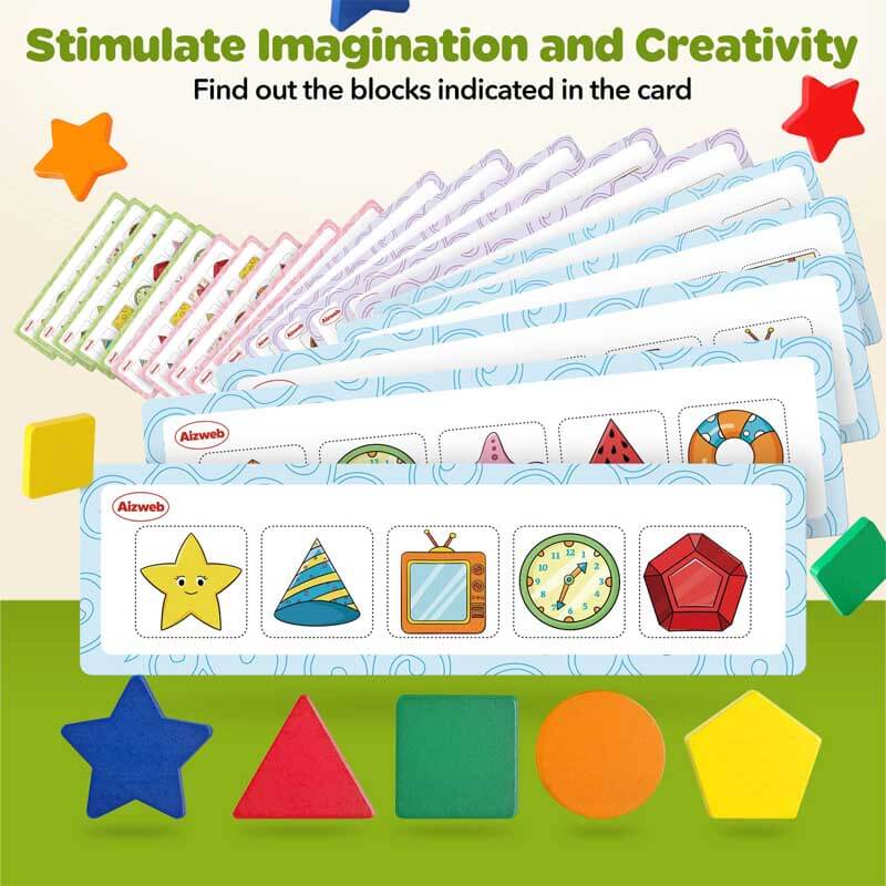 Montessori wooden shape sorting box for preschool learning, kids activity