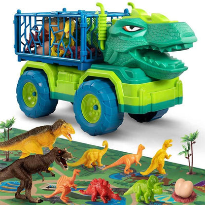 Kids' ages 3-7 dinosaur hauler truck toy fostering imaginative play with realistic dinos