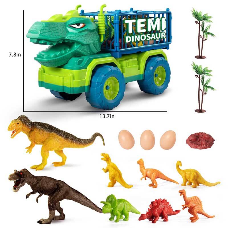 Educational dinosaur truck play set, perfect gift for kids who love jurassic creatures
