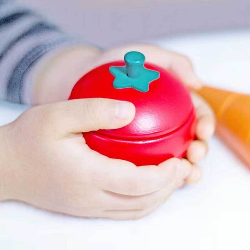 Wooden play food fruit set for kids, includes knife, cutting board & assorted fruits