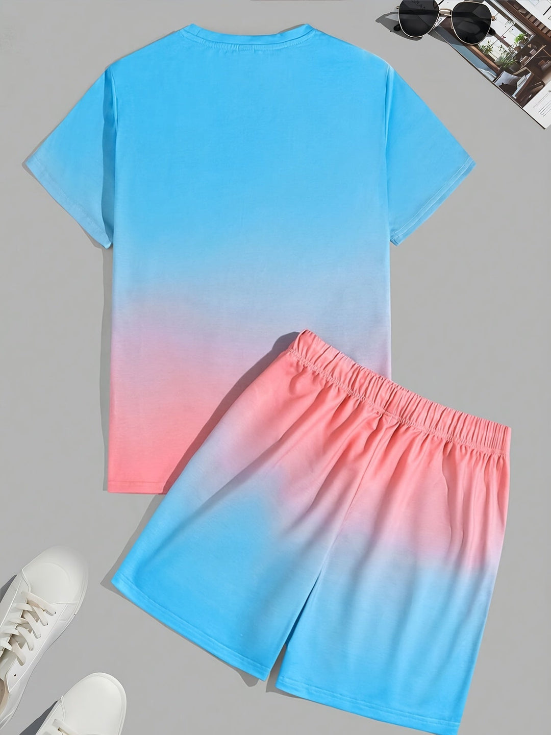 Men's CoolFlex summer set: t-shirt & shorts. Ideal for athletic style, beach outfits, or casual warm weather loungewear.