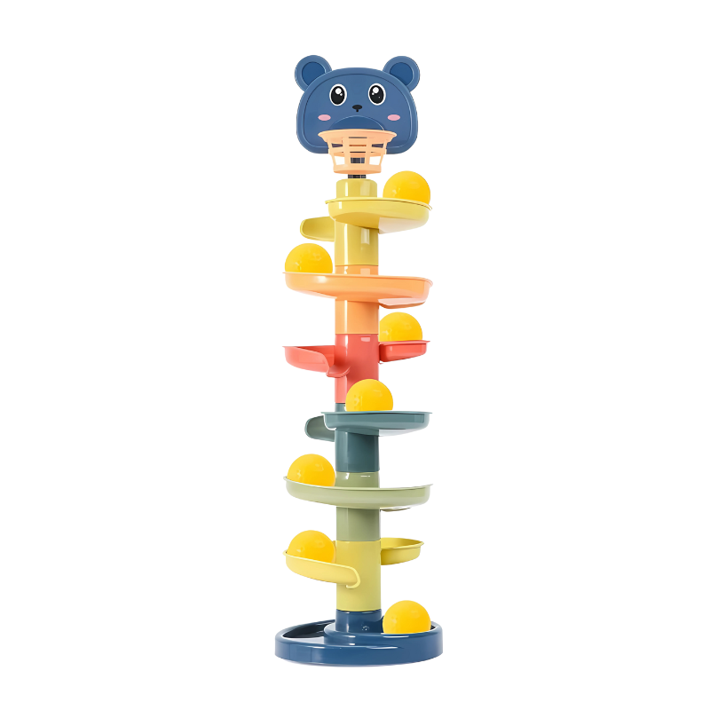 Close-up of TumbleBear Ball Drop Toy, vibrant and engaging for educational playtime