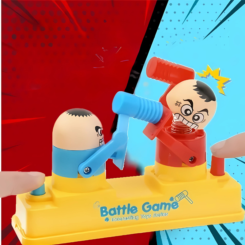 Two kids focused, playing the Unisex Reflex Action Fighting Game, enhancing motor skills and reflexes.