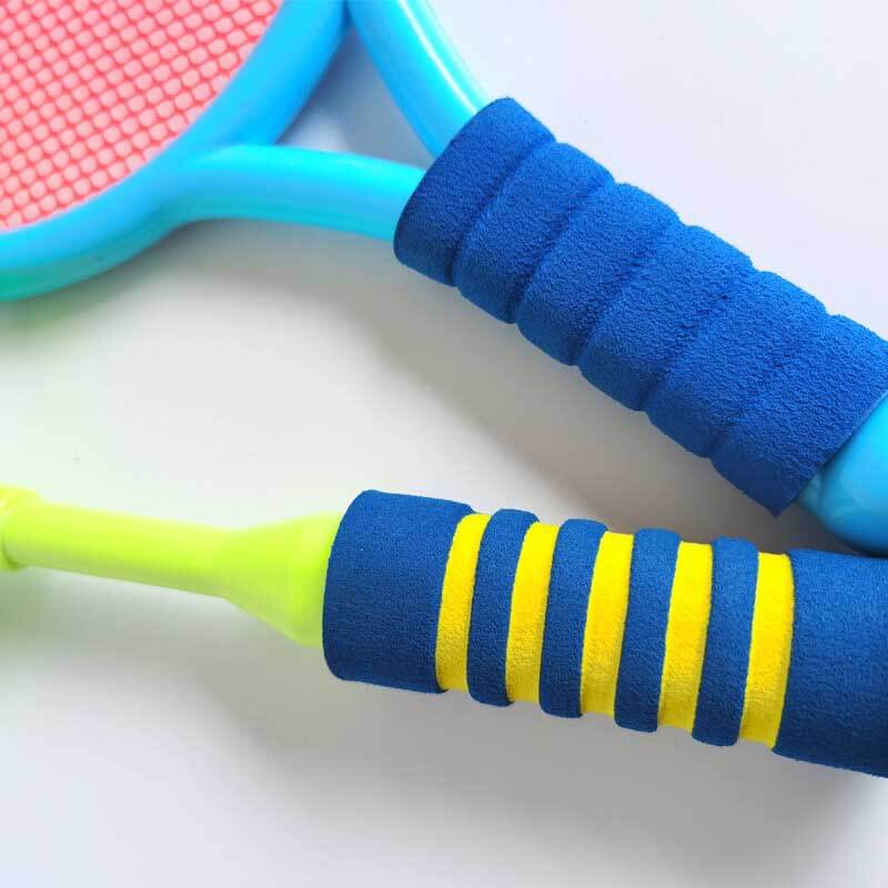 Complete kids sports badminton kit with rackets & shuttlecocks, encouraging physical activity