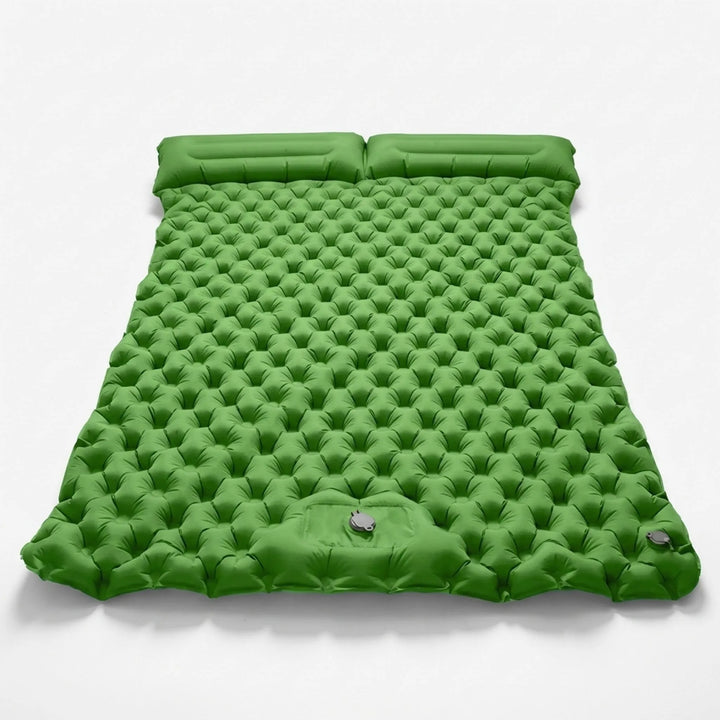 Comfortable double camping air mattress, easy to inflate for two-person outdoor sleeping & overnight trips.