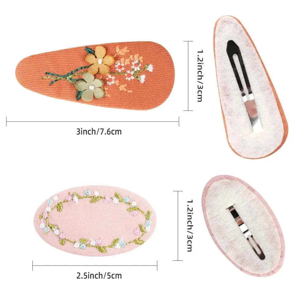 Set of two retro floral hair clips, ideal for baby accessories and young girls' styles