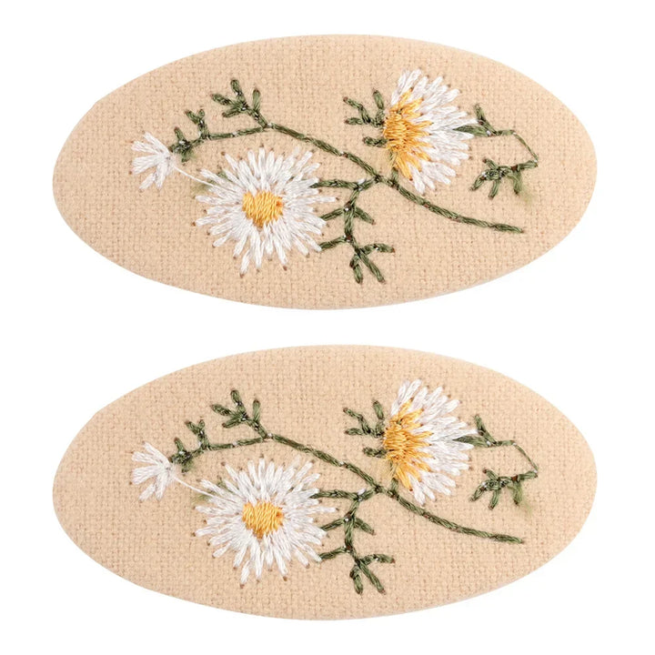 Girls' hair barrettes in a retro floral pattern, a charming gift for kids