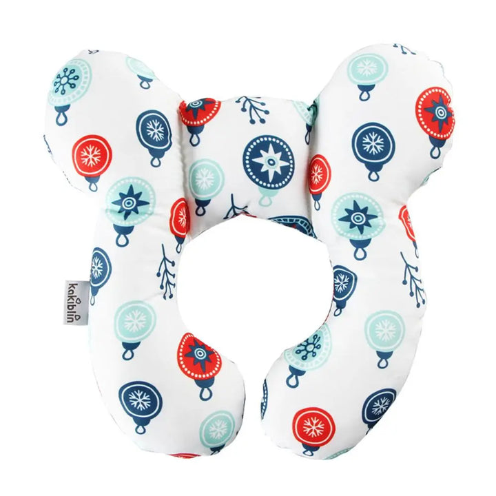 Baby U-shaped head and neck support pillow, designed to prevent slumping, perfect for car seat naps during travel