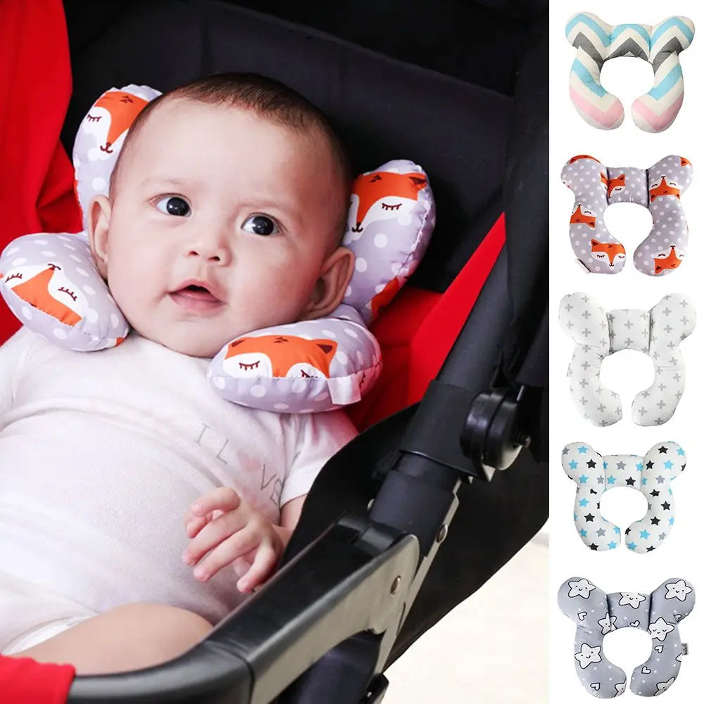 Infant travel pillow, U-shaped design for optimal head and neck support in strollers or car seats, a newborn essential