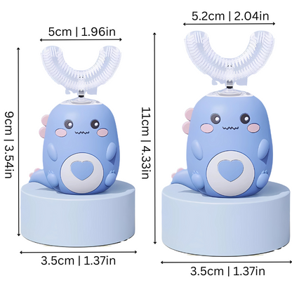 Toddler's automatic U-shaped toothbrush, sonic vibration for gentle cleaning, junior dental care with silicone