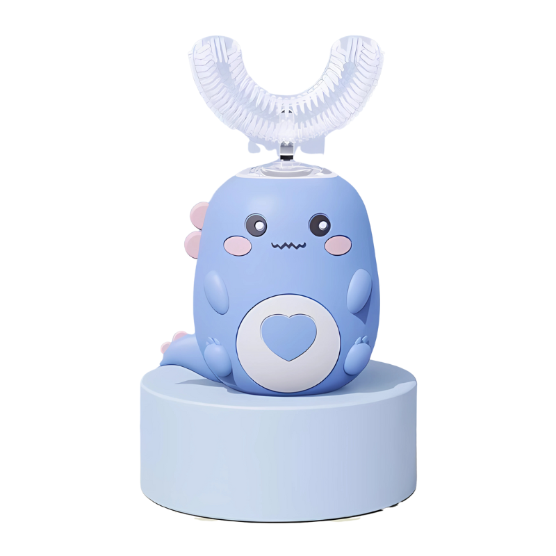 Kids' electric U-shaped sonic toothbrush, soft silicone bristles, easy automatic oral care for children