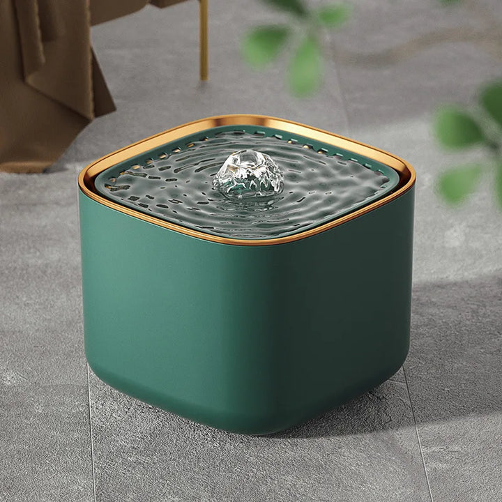 Ultra-quiet pet water fountain for continuous fresh, filtered hydration for cats & dogs.