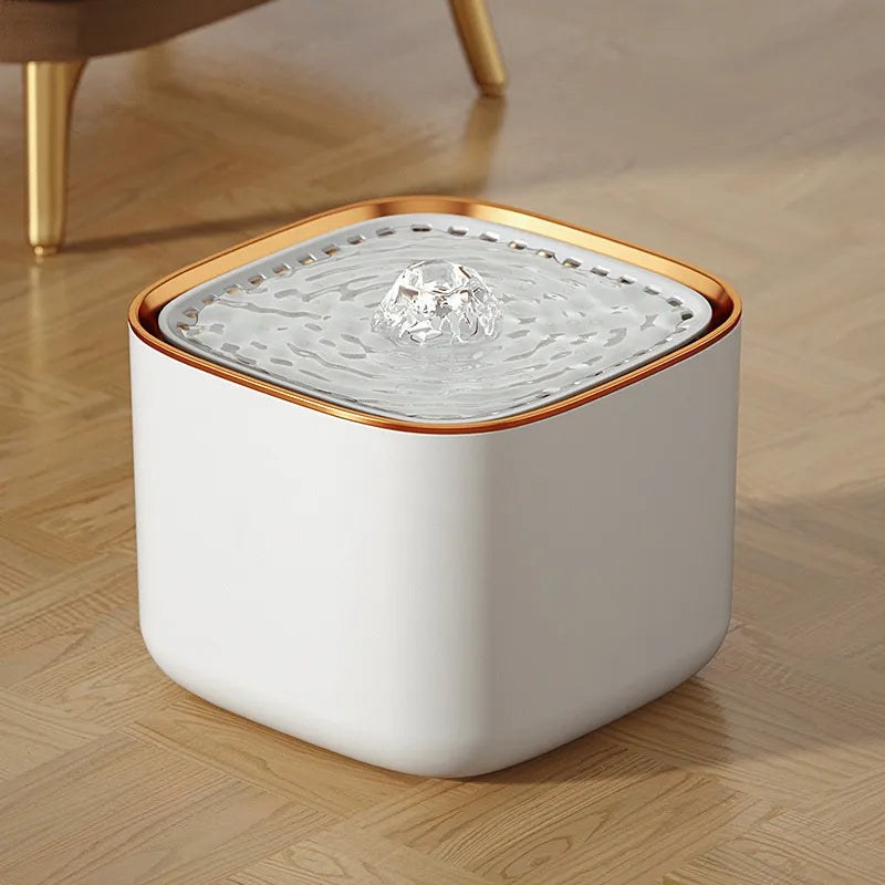 USB-powered, ultra-quiet pet water fountain, automatic waterer for cats & dogs, ensures fresh filtered hydration.