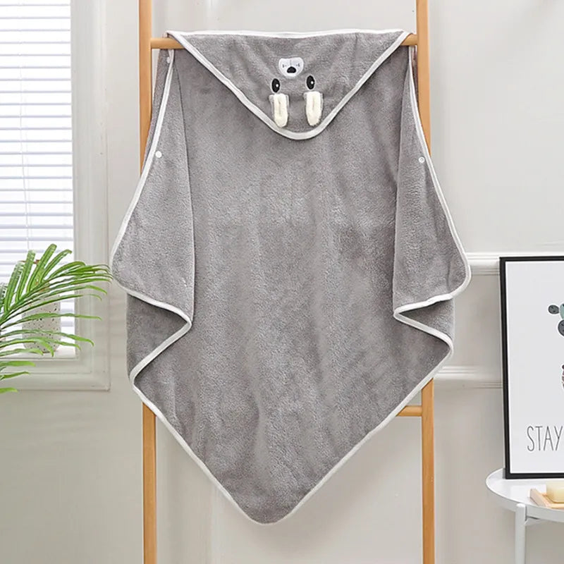 Essential baby bath item: ultra-soft coral fleece hooded towel for toddlers.