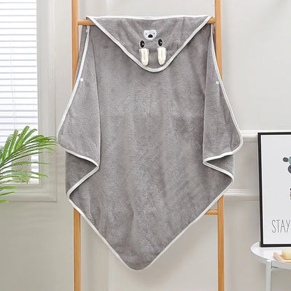 Essential baby bath item: ultra-soft coral fleece hooded towel for toddlers.