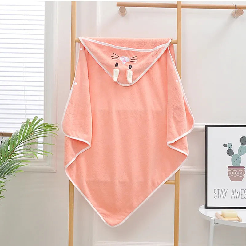 Coral fleece baby hooded towel, a luxurious and practical addition to baby essentials.