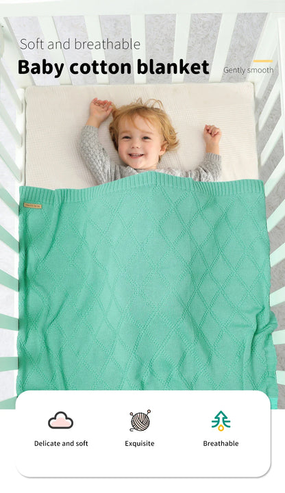 Infant feet peeking from a cozy cotton swaddle, illustrating warmth & comfort