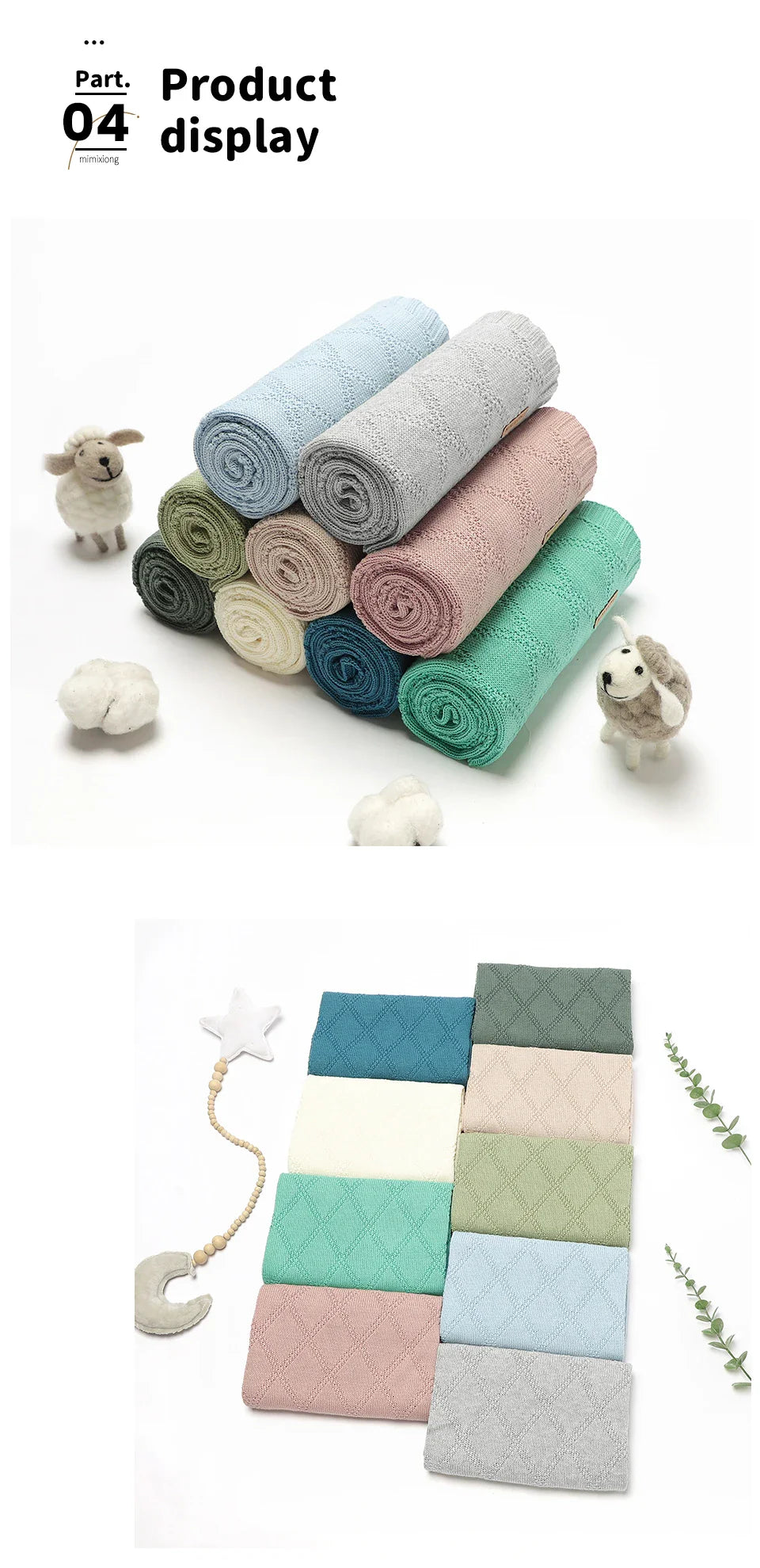Soft cotton baby blanket folded neatly on a changing table, ready for infant use