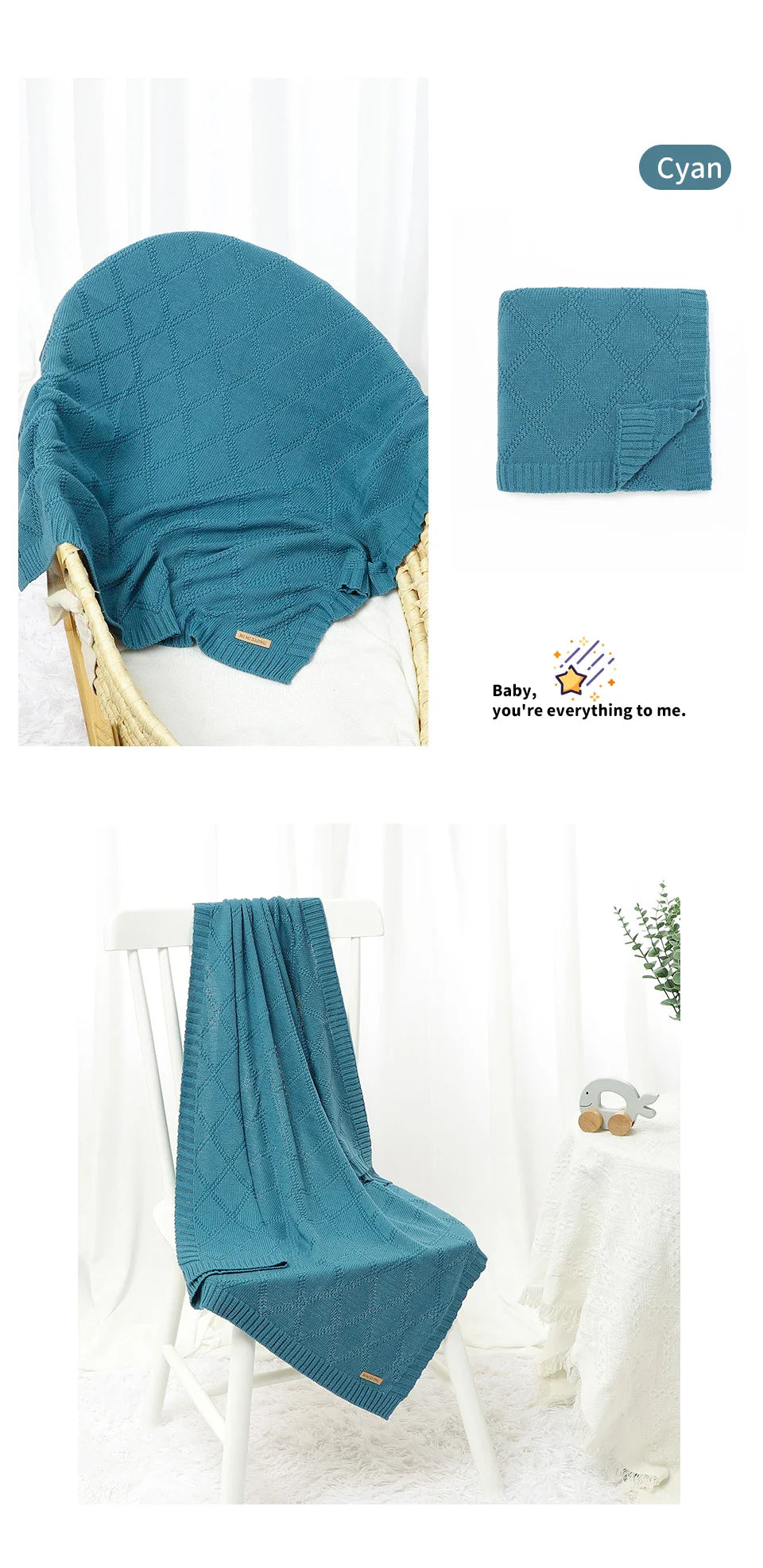 Eco-friendly cotton baby swaddle blanket, sustainable choice for newborn comfort