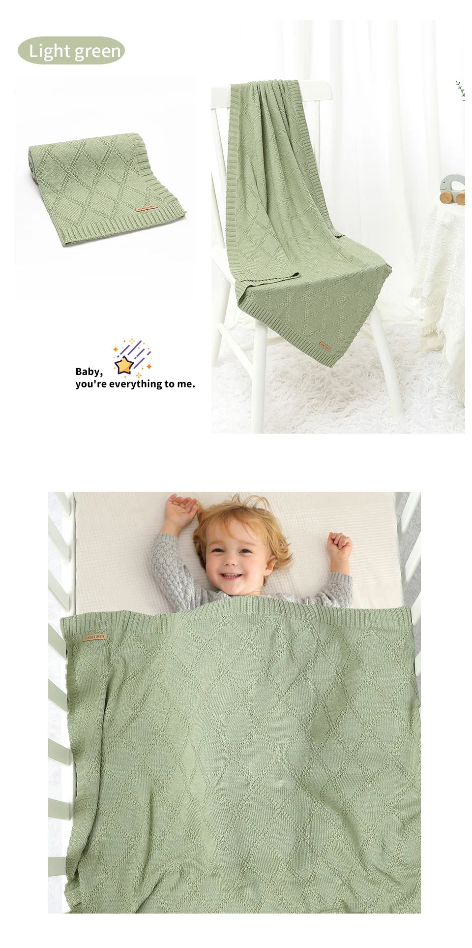 Gift set of a cotton baby swaddle and matching beanie, perfect for newborn celebrations